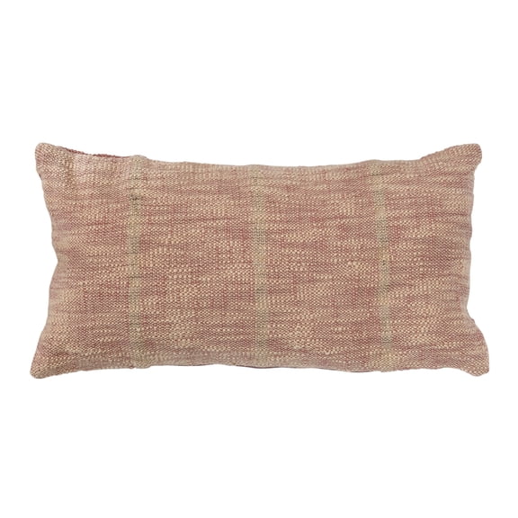 Bloomingville Woven Cotton Blend Lumbar Pillow, Rust