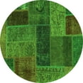 thumbnail image 1 of Ahgly Company Indoor Round Patchwork Green Transitional Area Rugs, 7' Round, 1 of 4