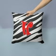 thumbnail image 2 of Caroline's Treasures CJ1024-HPW1414 Letter H Initial Monogram - Zebra Red Fabric Decorative Pillow, 14Hx14W, multicolor, 2 of 4