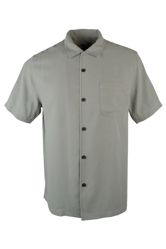 Men's Catalina Twill Camp Shirt-BLK-M