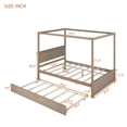 thumbnail image 5 of MERAX  Full Size Canopy Platform Bed with Twin Trundle Light Brown, 5 of 5