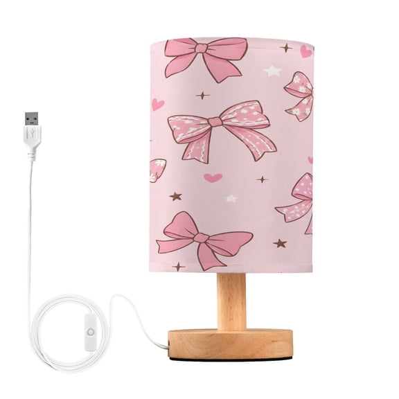 Variety Of Bow Table Lamp, Fully Dimmable Nightstand Lamp with USB and Linen Fabric Shade, Modern Gifts for Bedroom, Living Room, Office