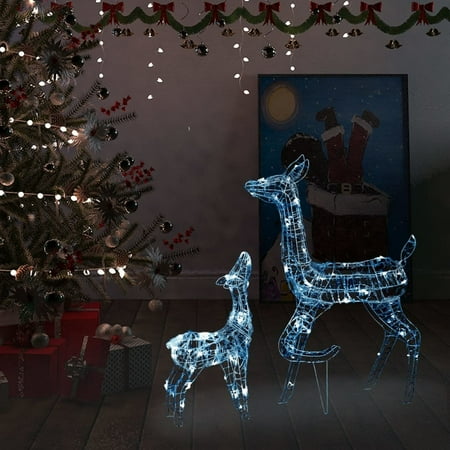 

WONISOLI Acrylic Reindeer Family Christmas Decoration 160 LED Cold White