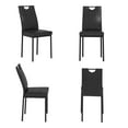 thumbnail image 4 of ChVans 6 Pcs Black Upholstered PU Dining Chairs, Modern PU Leather Chairs Set with Metal Leg & High Back, Matte Dining Chairs With Curved Backrest for Kitchen, Living, Dining Room(Black-6 pcs), 4 of 5