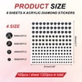 thumbnail image 2 of 1320 Pcs Pegatina de gema acrílica, strass autoadhesivos para decoración de manualidades de arte de uñas, negro, 2 of 6