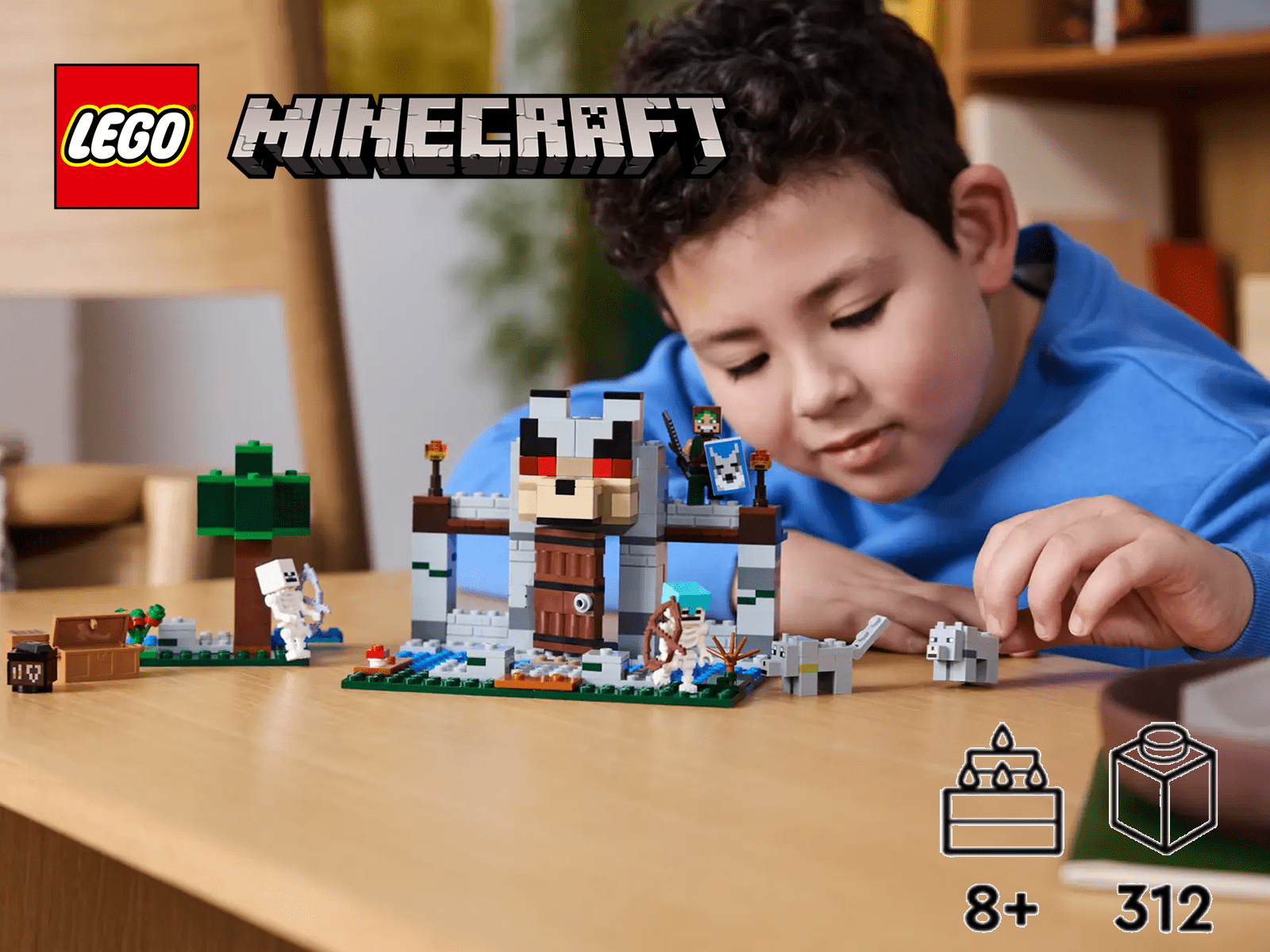 LEGO Minecraft 21261 The Wolf Stronghold Building Set – 312 Pieces Fortress & Forest Adventure