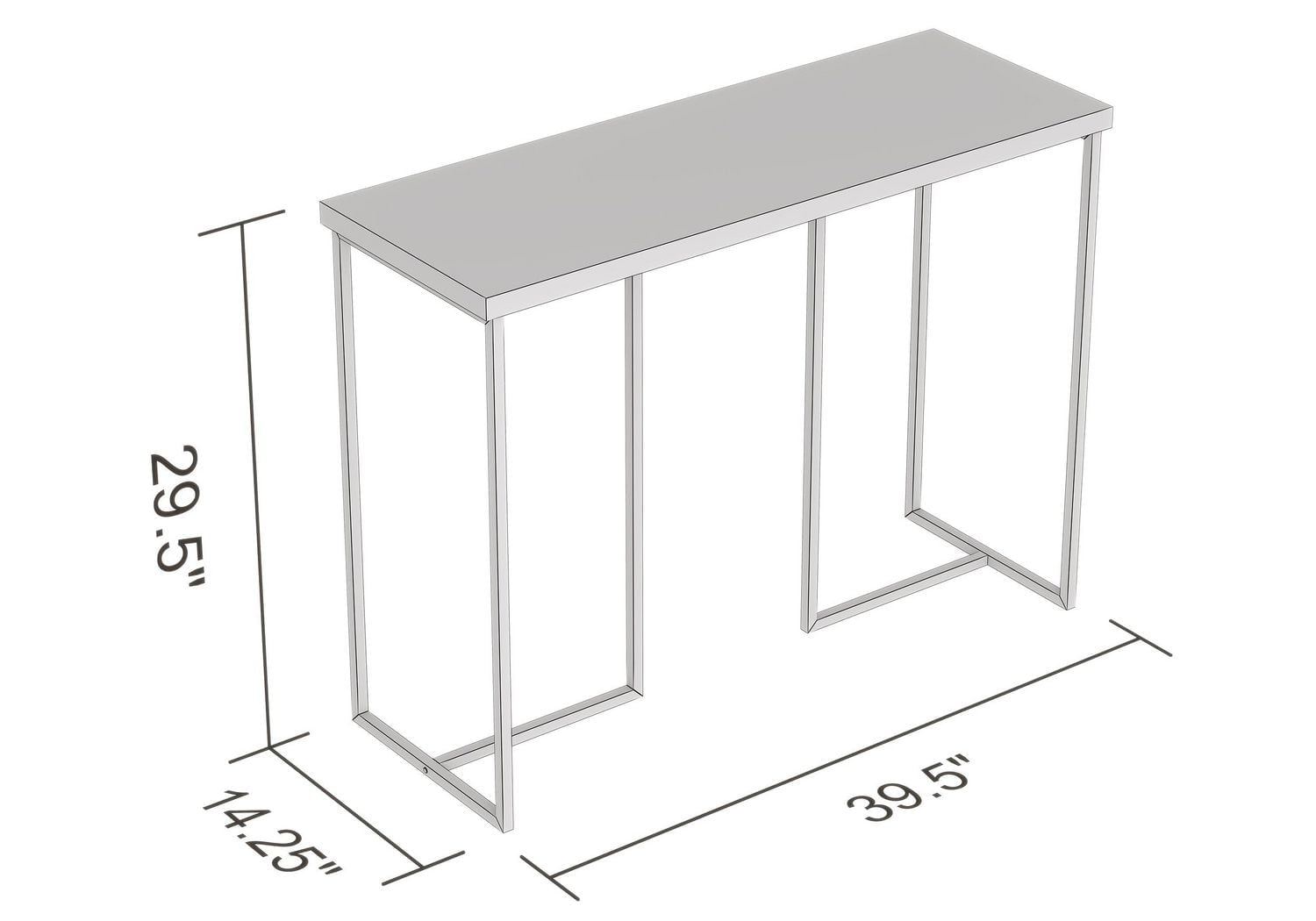 Safdie & Co. Console Table 39L Dark Taupe Black Metal