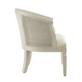 thumbnail image 4 of Linon Sandry Wood Barrel Chair Padded Back & Seat Woven Cane Sides in White, 4 of 15