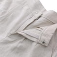 thumbnail image 4 of Amazhiyu Women's Linen Crop Pants Wide Leg Straight Pleated Front Ankle Trouser, 4 of 7