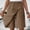 Brown, variant on Sakmal Bermuda Women's Shorts Wide Leg High Waisted Green Comfy Solid Shorts for Women with Pockets