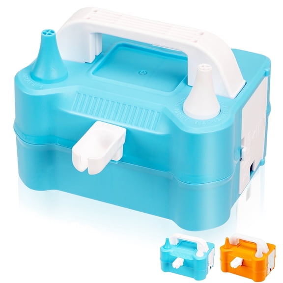 Fenxyo Portable Electric Balloon Pump Quiet, 110V 600W with Tying Tool, Electric Balloon Blower Balloon Air Pump Dual Nozzle Balloon Inflator for Birthday Baby Shower Party Decorations