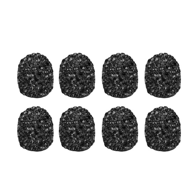8 piezas de tapa de vástago de válvula de neumático de coche hecha a mano con diamantes de imitación brillantes atractivos universales para modificación negro