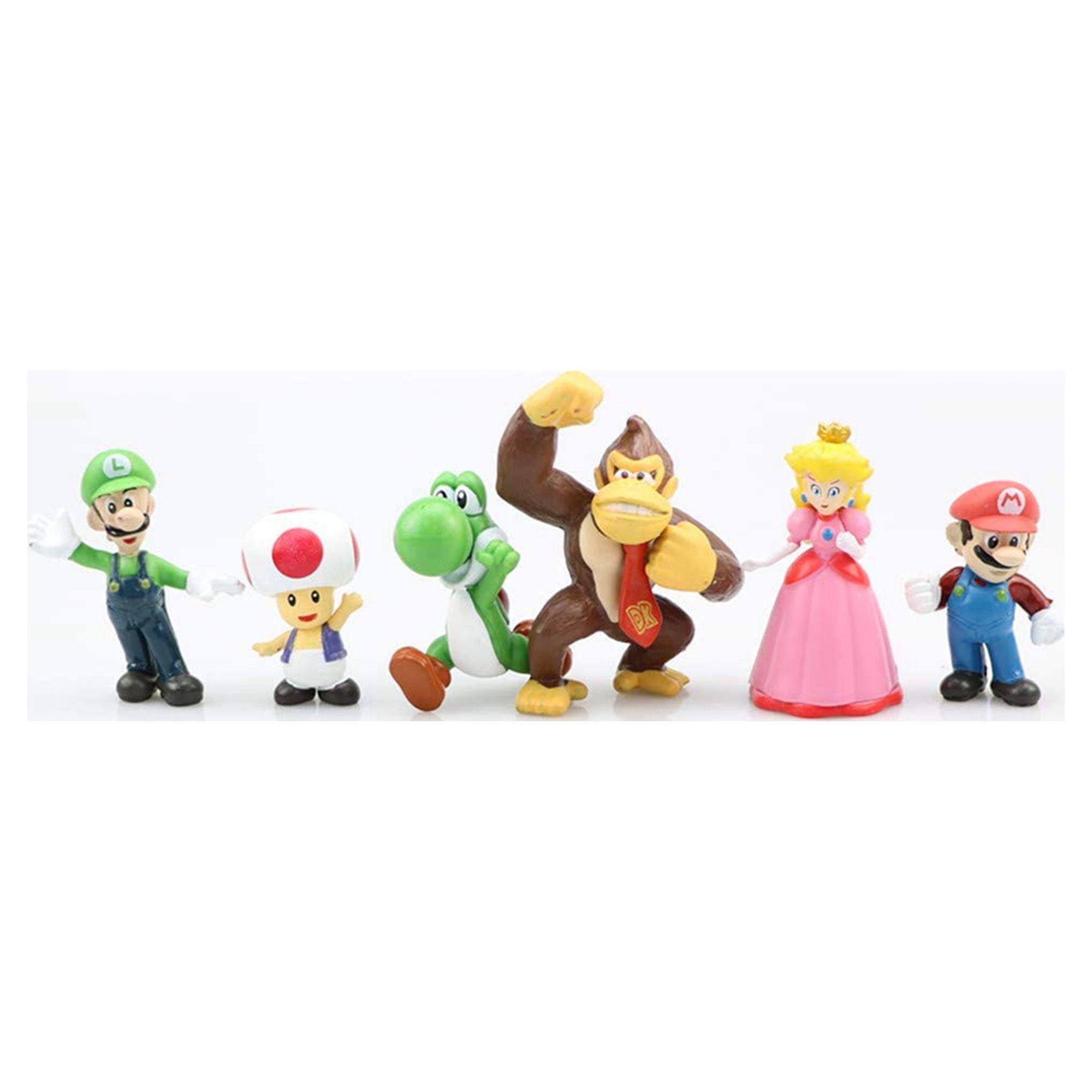 Popco Super Mario Series 1 Set of 6 Mini Party Figures Mario, Peach, Toad,  Luigi, Yoshi Donkey Kong