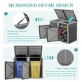 thumbnail image 3 of Villeston 2 Trash Cans Metal Outdoor Storage, Garbage Bin Storage Shed with Chain Lid, Garbage Can Metal Sheds for Garden, Backyard, Lawn and Patio，Dark Gray, 3 of 6