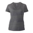 thumbnail image 1 of Playera Fruit Of The Loom para Mujer, Cuello V Manga Corta Gris Obscuro Jaspe Talla  G, 1 of 4