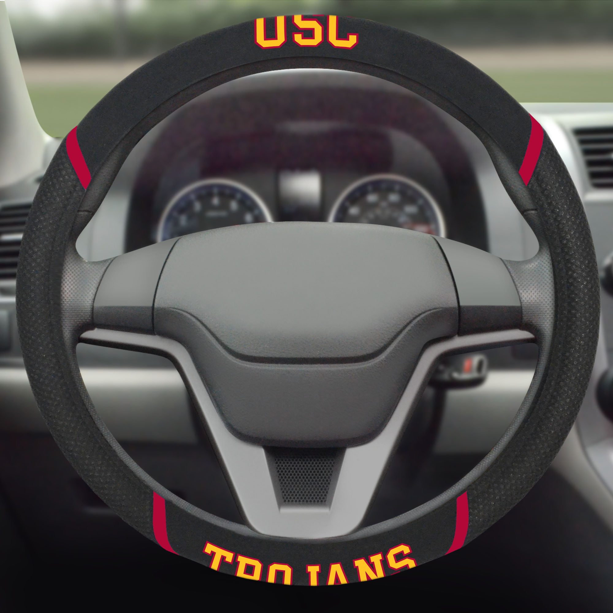 CC Sports Decor NCAA University of Southern California Trojans Steering Wheel Cover Automotive Accessory 
