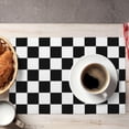 thumbnail image 5 of Black White Checkered Print Placemats Set of 4 Checkerboard Table Mats Table Tableware Place Mats with Non-Slip Heat-Resistant Washable for Dining Home Kitchen Party Indoor, 5 of 6