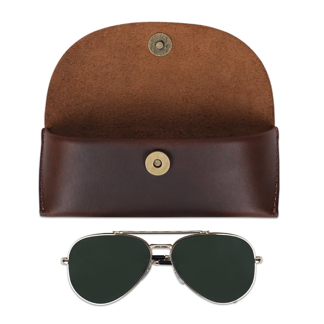 Estuche para anteojos TheAntiq en cuero marrón artesanal unisex