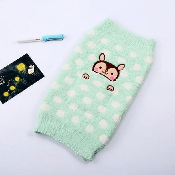Pantalones de bebé suaves con diseño de dibujos animados para niños, pantalones cortos de cintura alta doble, pantalones de lana oblicuos con hilo de lana