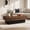 Dark Walnut, variant on Fnova Modern Black 55 Inch Rectangle Wooden Coffee Table, Large Center Table, Cocktail Tea Table for Living Room, Reception Room, Office, Apartment