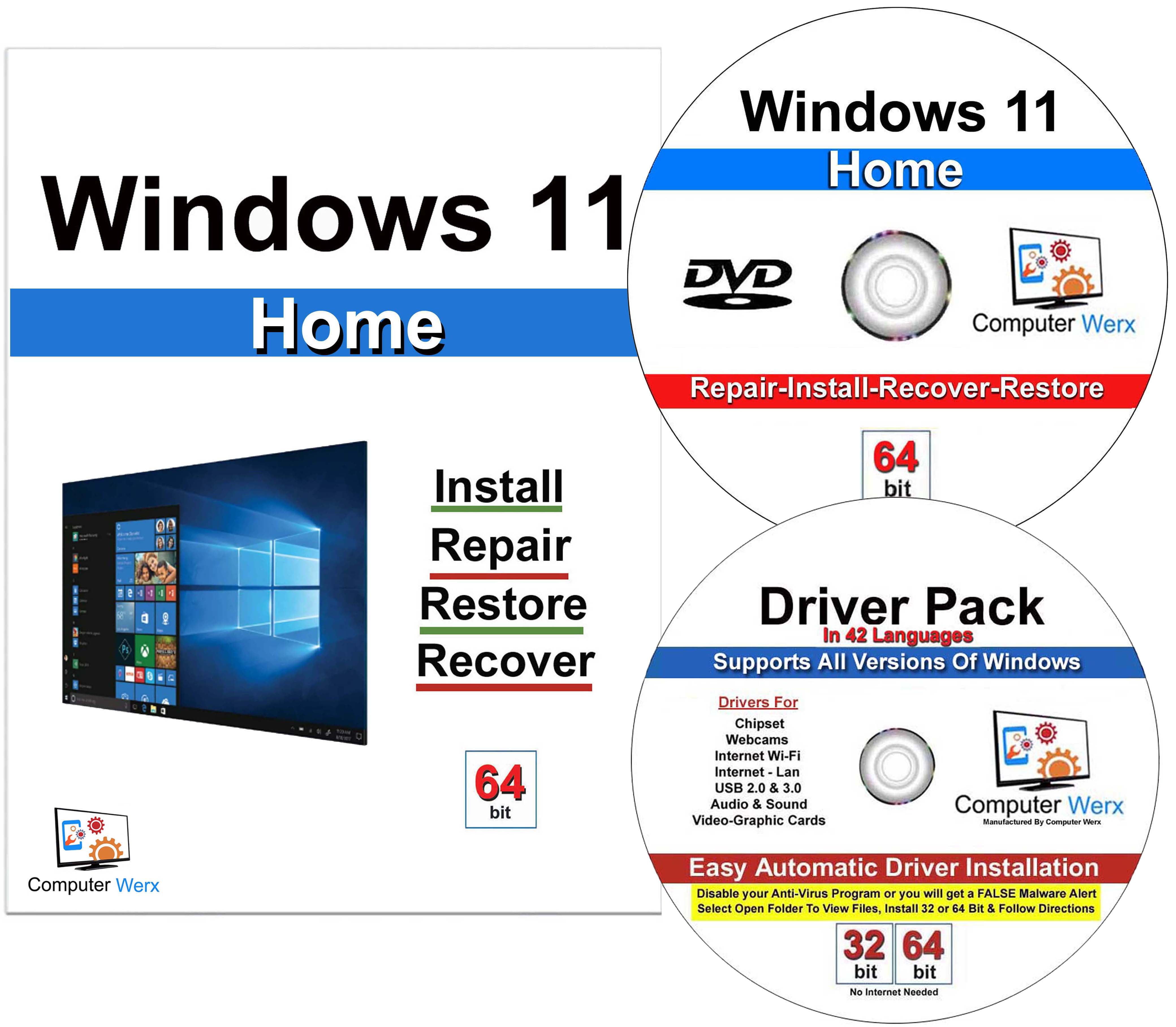 MS-OEM-Computer Werx Windows 11 Home Full Version, 64 Bit