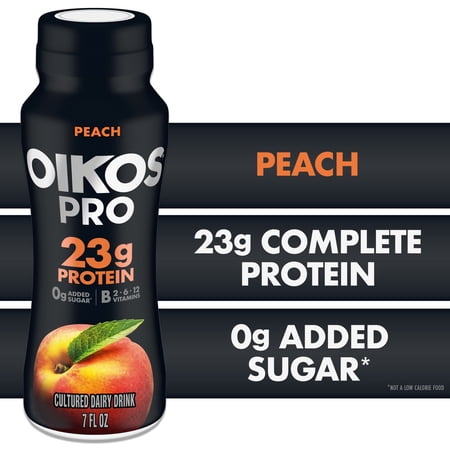 Oikos Pro 23g Protein Peach Cultured Dairy Drink Bottle, 7 fl oz