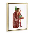 thumbnail image 2 of Stupell Industries Southwestern Southern Girl Hot Sauce Bottle Gold Floating Frame Canvas Art, 17 x 21, by Ziwei Li, 2 of 7