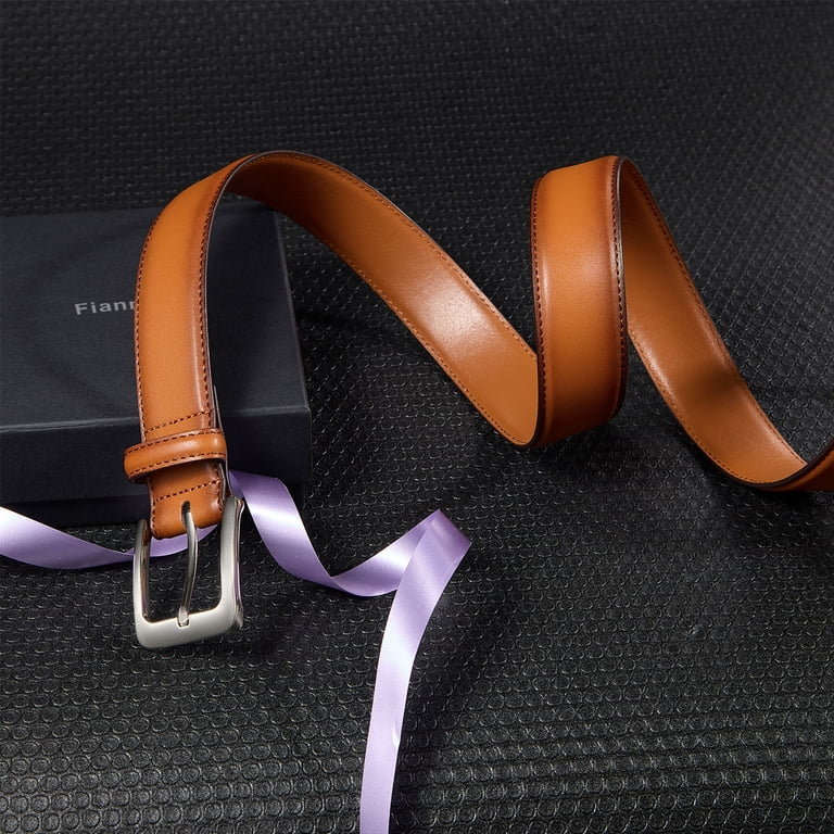 Fianmy Men's Leather Belt, Tan Handmade Classic photo 8