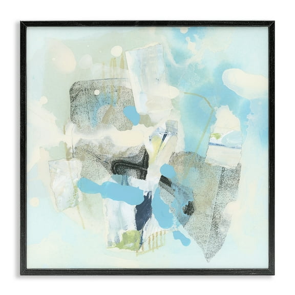 Stupell Industries Modern Paint Splash Abstract Abstract Painting Black Framed Art Print Wall Art, 12 x 12
