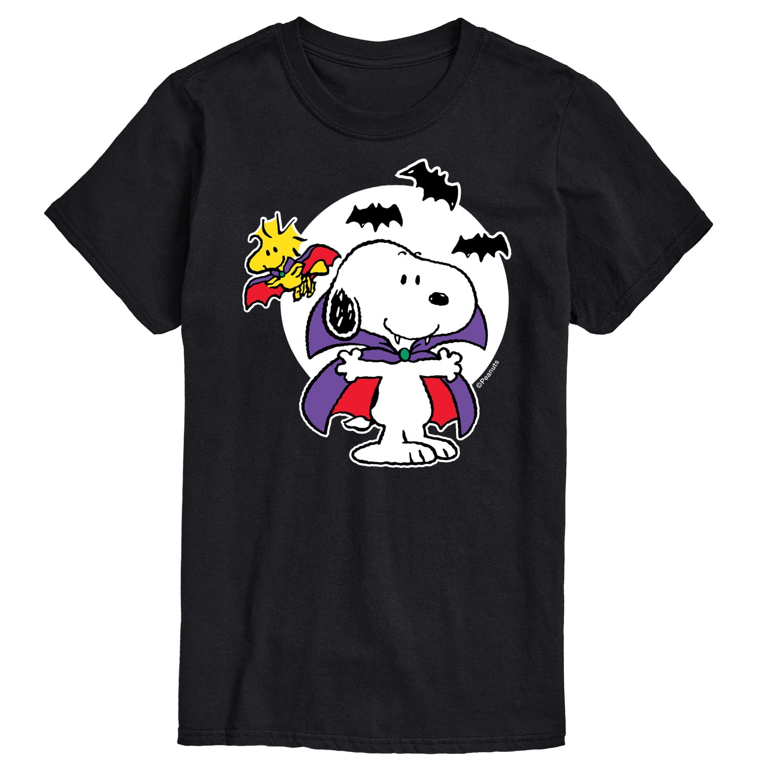 Peanuts - Snoopy Woodstock Vampire - Men's Short Sleeve Graphic T-Shirt ...