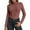 Brick Red, variant on Women's High Neck Knitted Fitted Pullover T-Shirt Layering Casual Top for Everyday Wear