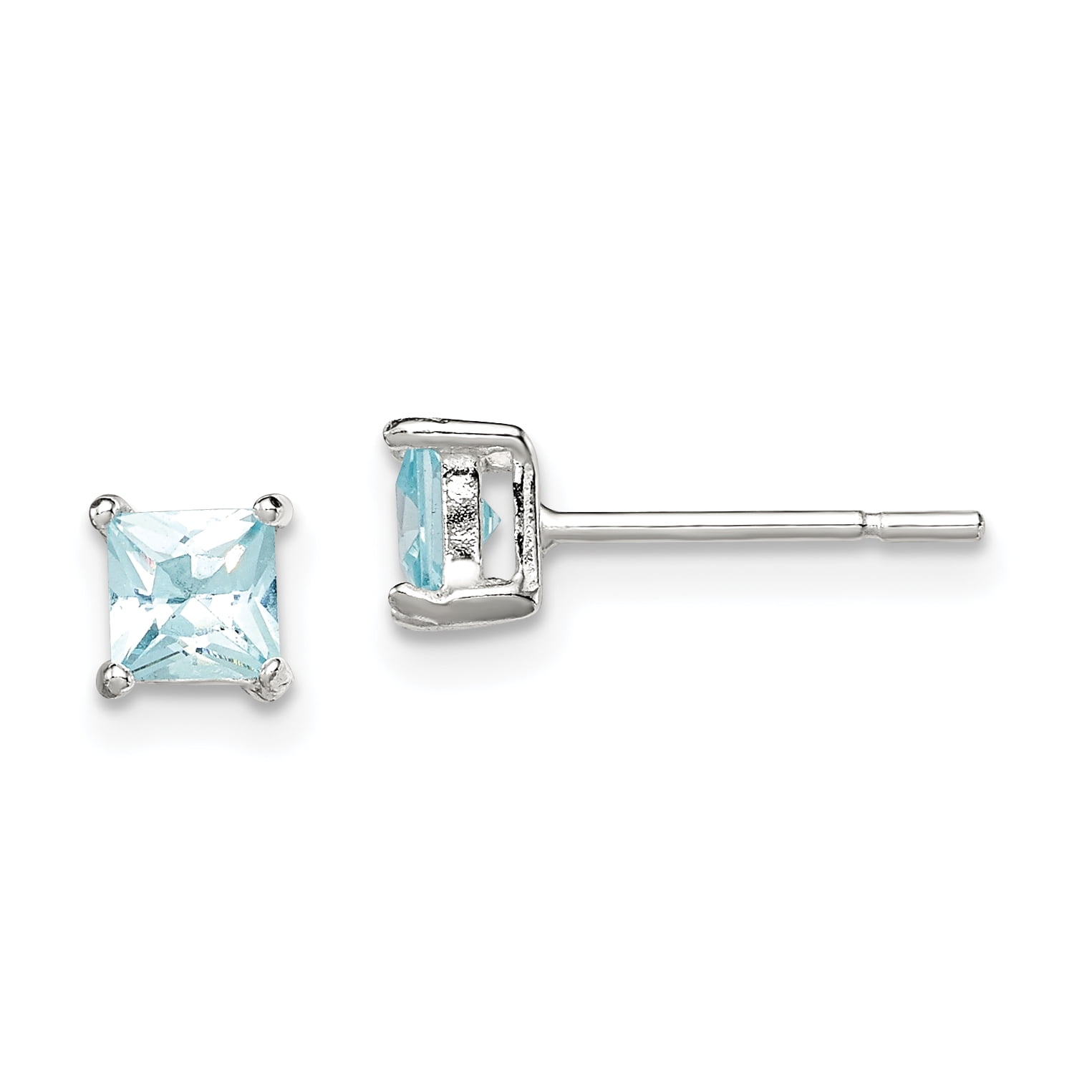 Sterling Silver Polished Small CZ Heart Post Stud Earrings Length 6mm