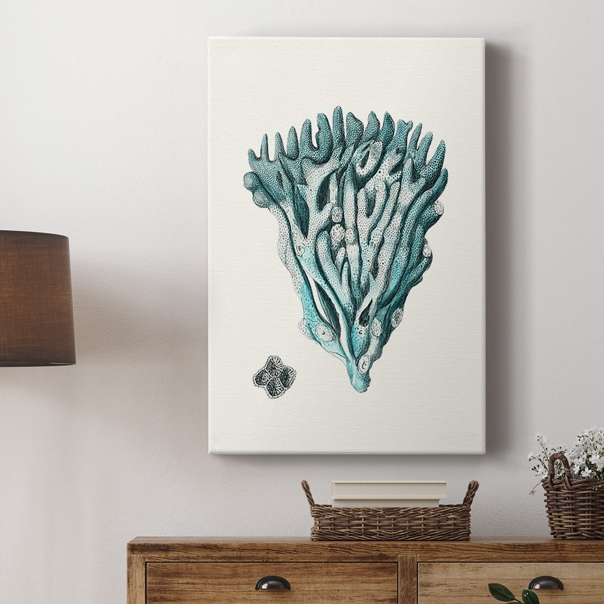 Antique Coastal Coral X Premium Gallery Wrapped Canvas - Ready to Hang