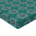thumbnail image 2 of Ambesonne Floral Fitted Sheet, Traditional Spanish, Queen Size, Jade Green Pale Blue Red, 2 of 3