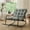 Light Green, variant on S-HOME Outdoor Rocking Chair With Soft Thick Cushion, Black Steel Frame, For Living Room & Patio Use, Grey