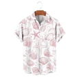 thumbnail image 7 of Xcmzpl Beach Vacation Aloha Camp Collar Shirt for Men Short Sleeve Button Down Shirts Funny Hawaiian Print Holiday Tops Loose Fit Summer Tees Pink M, 7 of 7