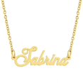 thumbnail image 1 of KISPER 18K Gold Plated Stainless Steel Personalized Name Pendant Necklace, Sabrina, 1 of 6