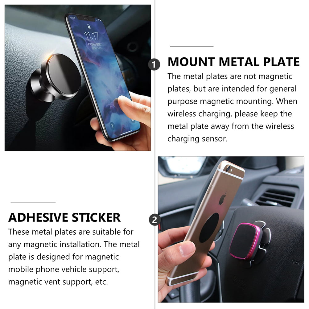 20pcs Universal Metal Plate for Magnetic Phone Car Mount Holders Magnet Plates (Black), Size: 6.5x4.5cm