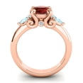 thumbnail image 4 of 2.50 Carat Round Cut Garnet & Aquamarine Gemstone Beautiful Ring for Birthday Gift Solid 18K Rose Gold Size 10.5 by Diamond-Capitals, 4 of 8