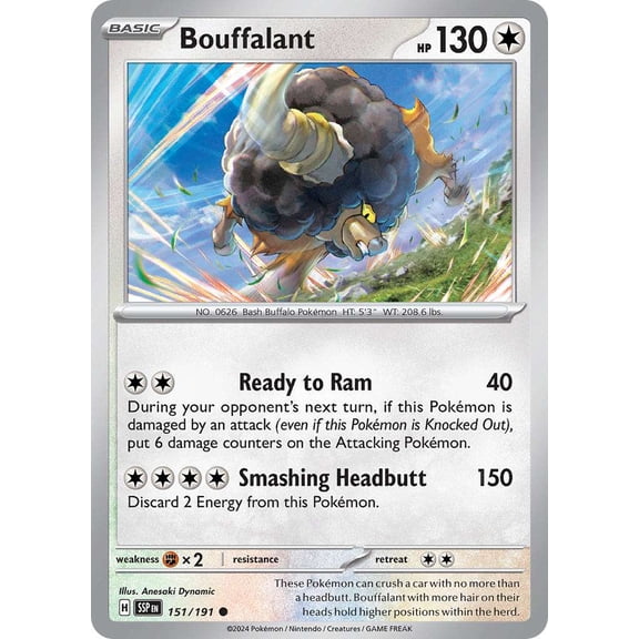 Pokemon Surging Sparks Common Bouffalant #151
