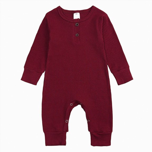 CAUYDY 3 6 9 Months 1T 2T Baby Boys Pajamas Infant Long Sleeve Clothes for Girls Preemie Fall Winter Jumpsuit Newborn One-Pieces Sizes 0-4 Months,Wine