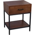 thumbnail image 2 of Brown Nightstand Modern End Table Side Table with Drawer and Storage Shelf Wood Night Stand Bedside Table, 2 of 5