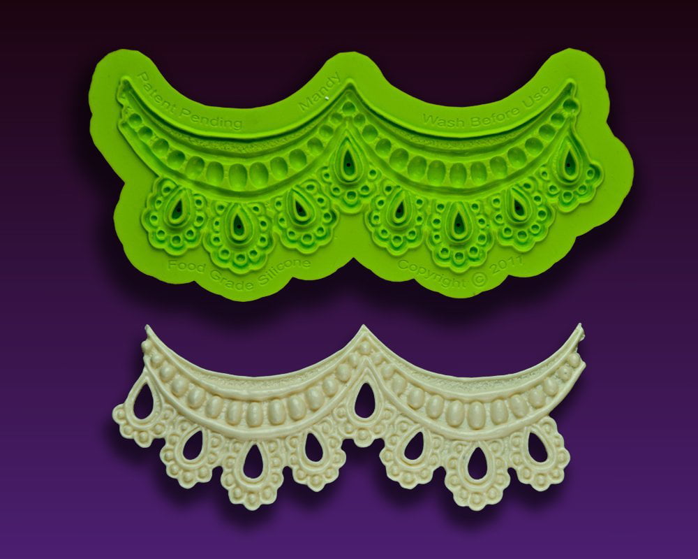 Earlene's Mandy Enhanced-Lace Silicone Fondant Mold by Marvelous Molds 