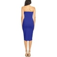 thumbnail image 3 of Women's Elastic Tube Top Strapless Basic Casual Solid Slim Bodycon Midi Dress S-3XL Royal Blue S, 3 of 3