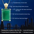 thumbnail image 3 of Gem Stone King 18K Yellow Gold Plated Silver Green Onyx Pendant Necklace for Women (15.69 Cttw, Emerald Cut  18X13MM, with 18 inch Chain), 3 of 6