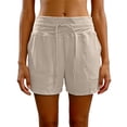 thumbnail image 5 of COMVALUE Women's Athletic Running Shorts 5" Quick Dry Workout Hiking High Waisted Active Exercise (Khaki, L), 5 of 5