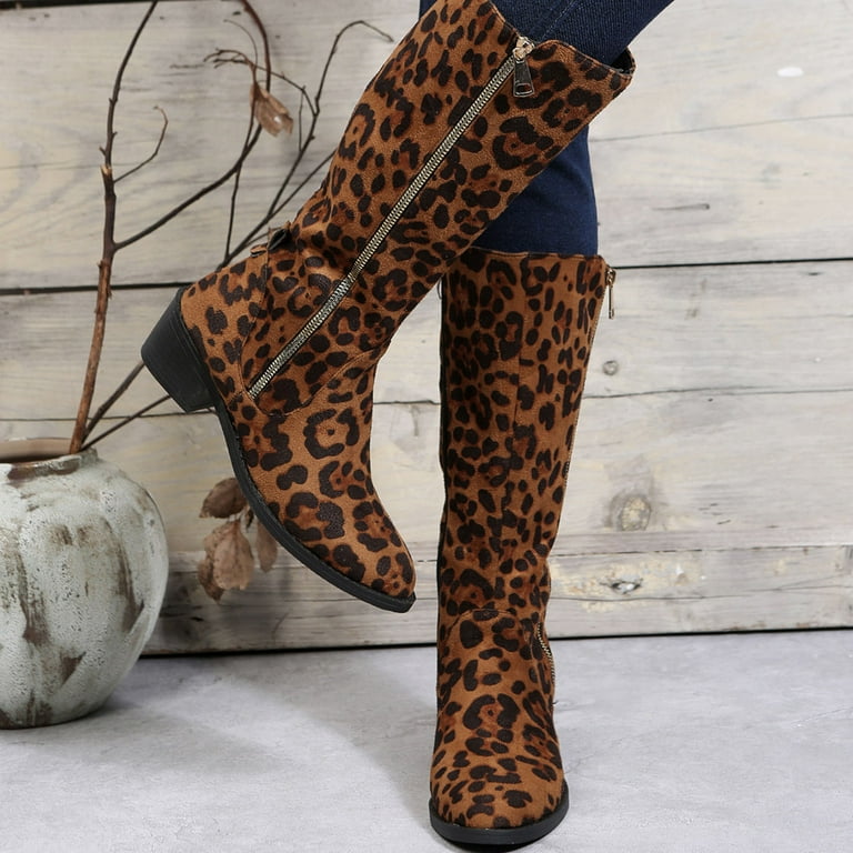 Larrizza - Tan Leopard Print Fashion Boot - Burju Shoes