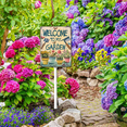 thumbnail image 6 of Eveokoki Welcome To My Garden Sign with Stake, Welcome Decoration Yard Art Decor, Indoor Outdoor Decorative Aluminum Lawn Ornament for Yard Pathway Patio Backyard, 6 of 6