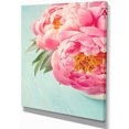 thumbnail image 2 of Fleurs de Pivoine sur Fond Bleu - Impression sur Toile Florale, 2 of 4