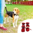 thumbnail image 6 of Dog Shoes Dog Boots & Paw Protector，Anti-Slip Sole Winter Dog Booties with Reflective Straps Dog for Small Medium Dogs 1.18*1.57 Inch Red, 6 of 6